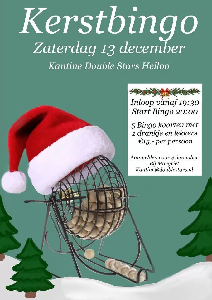 Kerst Bingo Double Stars Heiloo 13 december 2025