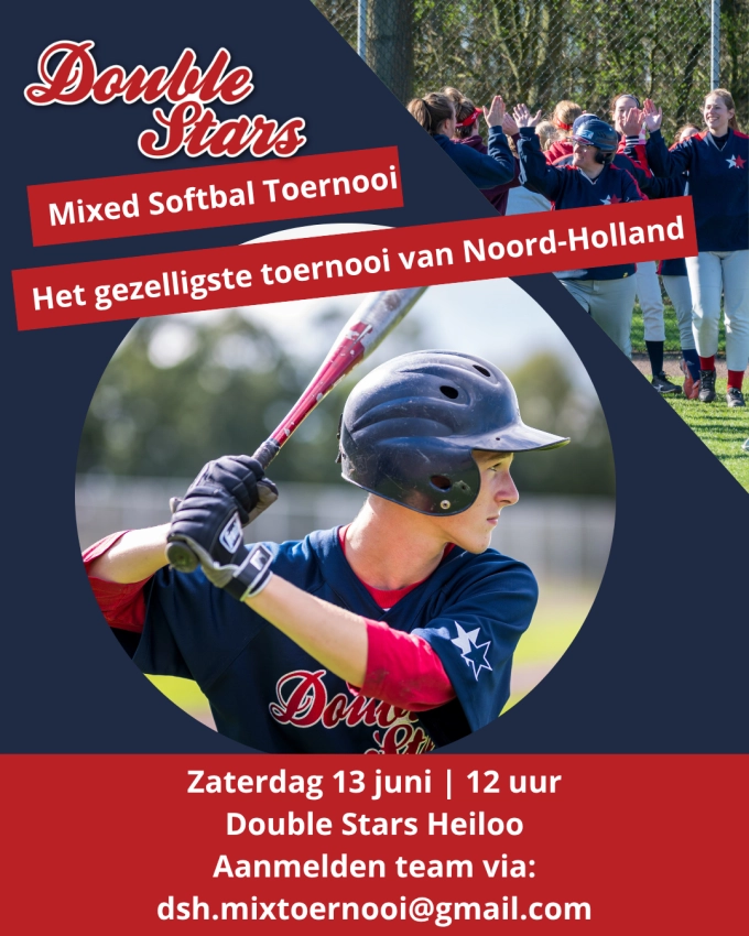 Mixed-softbal toernooi 13 juni 2026
